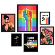 Kit 6 Quadros Decorativos LGBT