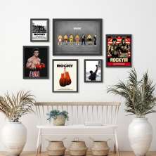 Kit 6 Quadros Decorativos Rocky Balboa - com vidro