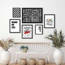 Kit 6 Quadros Decorativos São Paulo - com vidro