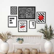 Kit 6 Quadros Decorativos São Paulo Frases