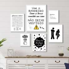 Kit 6 Quadros Divertidos Banheiro
