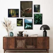 Kit 6 Quadros Fotografias Mãe Natureza - com vidro