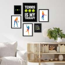 Kit 6 Quadros Jogadoras De Tênis Frases