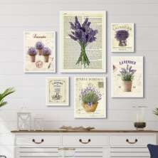 Kit 6 Quadros Lavanda Provençal