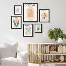 Kit 6 Quadros Matisse Tons Pasteis
