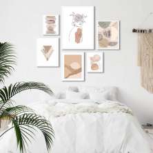 Kit 6 Quadros Minimalistas - Tons Bege