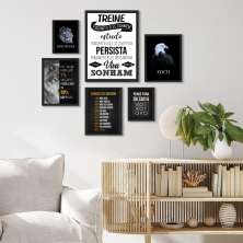 Kit 6 Quadros Motivacionais - com vidro