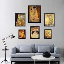 Kit 6 Quadros Obras De Gustav Klimt - com vidro