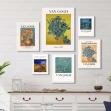 Kit 6 Quadros Obras De Van Gogh - com vidro