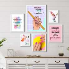 Kit 6 Quadros Para Esmalteria - com vidro