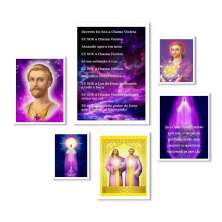 Kit 6 Quadros Saint Germain Chama Violeta - com vidro