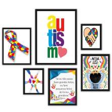 Kit 6 Quadros Temáticos Autismo