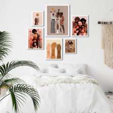 Kit 6 Quadros Viva a Diversidade Racial - com vidro