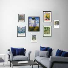 Kit 7 Quadros Decorativos Claude Monet - com vidro