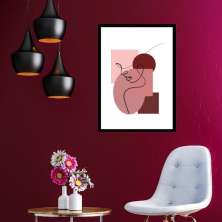 Quadro Abstrato Mulher Magenta - 60x48cm