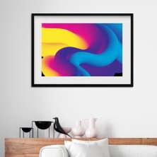 Quadro Abstrato Onda Colorida - 60x48cm