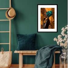 Quadro Africana Folhagens - 60x48cm