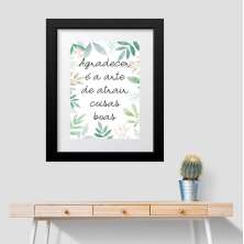 Quadro Agradecer Atrair Coisas Boas - 60x48cm
