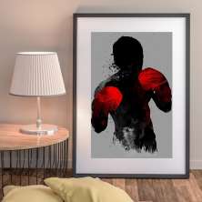 Quadro Arte Boxe Lutador - 60x48cm