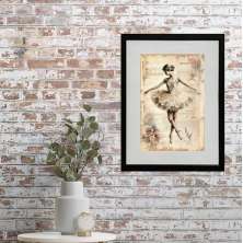 Quadro Bailarina Vintage - 60x48cm