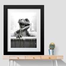 Quadro Banheiro Dinossauro - 60x48cm