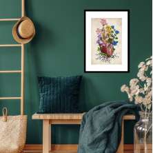 Quadro Coração Com Flores - 60x48cm