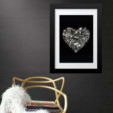Quadro Coração De Diamantes - 60x48cm