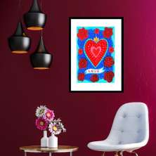 Quadro Coração Mexicano Love - 60x48cm