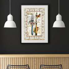 Quadro Cozinha Vintage - 60x48cm