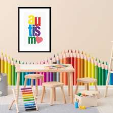 Quadro Decorativo Autismo - 60x48cm