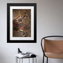 Quadro Foto Raquetes De Tênis Antigas - 60x48cm