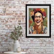 Quadro Frida Gargalhando - 60x48cm
