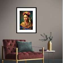 Quadro Frida e Seu Gato - 60x48cm