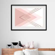 Quadro Horizontal Abstrato Rosado - 60x48cm