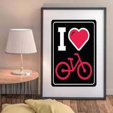Quadro I Love Bike - 60x48cm