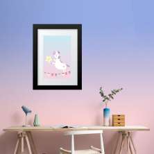 Quadro Infantil Unicórnio Estrelinha - 60x48cm