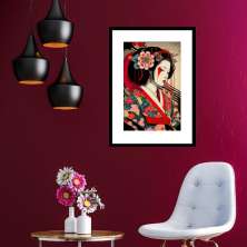Quadro Japonês Gueixa - 60x48cm