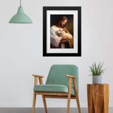 Quadro Jesus e Cordeiro - 60x48cm