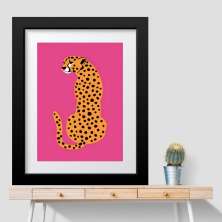 Quadro Leopardo Rosa - 60x48cm