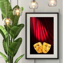 Quadro Máscaras De Teatro - 60x48cm