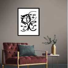 Quadro Matisse Faces Mulheres 60x48cm