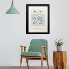 Quadro Matisse Mulher Azul e Bege - 60x48cm