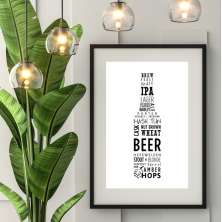 Quadro Minimalista Tipos De Cerveja - 60x48cm