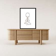 Quadro Minimalista Yoga Bonequinho - 60x48cm