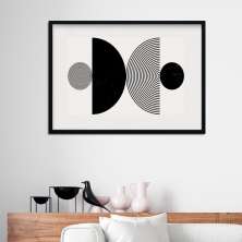 Quadro Moderno Branco e Preto - 60x48cm