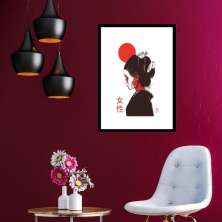 Quadro Mulher Japonesa - 60x48cm