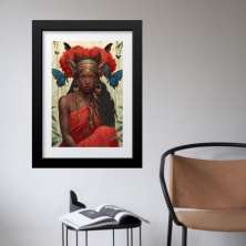 Quadro Orixá Iansã Com Borboletas - 60x48cm