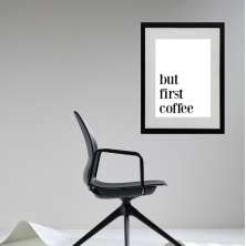Quadro Para Escritório Frase Café - 60x48cm