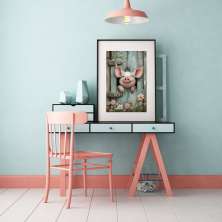 Quadro Porquinho Sorridente - 60x48cm