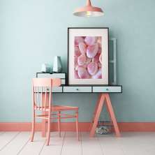 Quadro Praia Conchas Rosas - 60x48cm